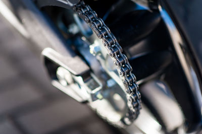 Cropped image of motorcycle chain