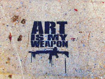 Close-up of information sign