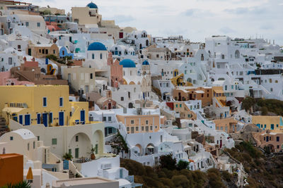 High angle view of buildings in city