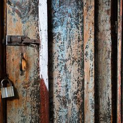 Full frame shot of old rusty metal door
