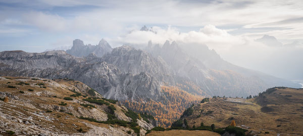 Scenic view of mountains against sky