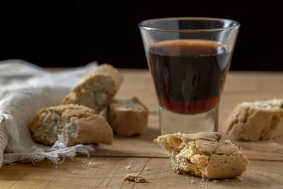 Close-up of cookies on table