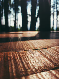 Surface level of wooden table