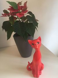 Close-up of stuffed toy in vase on table