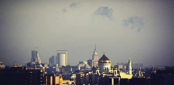 Cityscape against sky at night