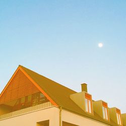 Low angle view of building against clear sky