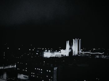 Illuminated city at night