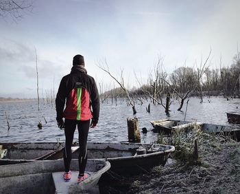 View of people in water