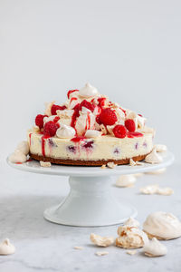 Close-up of dessert in plate on table