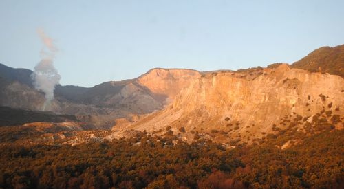 Scenic view of mountain range against sky