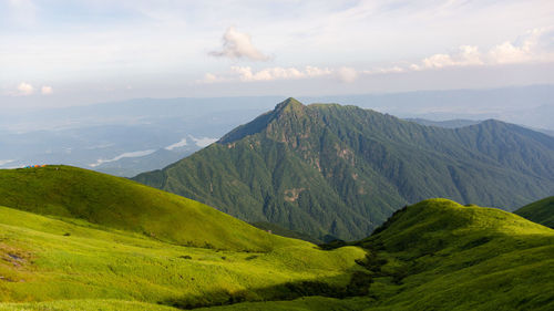 Scenic view of mountains against sky