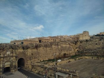 Low angle view of historical building against sky