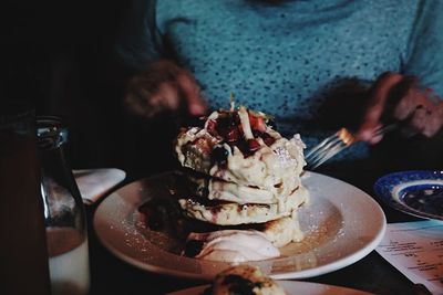 Close-up of ice cream on table