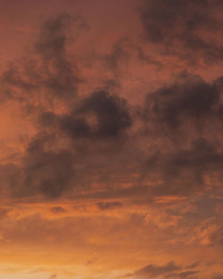 Low angle view of orange sky