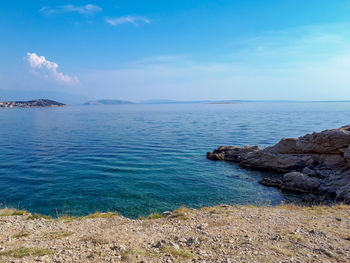 Scenic view of sea against sky on krk island , croatia.
