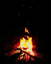 Close-up of bonfire at night