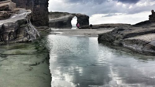 View of sea against cloudy sky