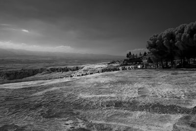 Scenic view of landscape against cloudy sky