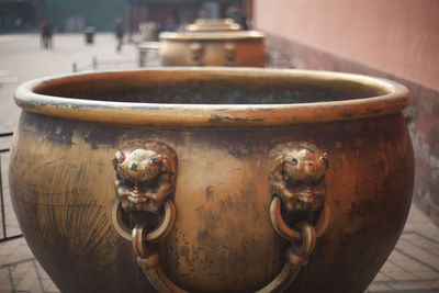 Antique metal structure at forbidden city