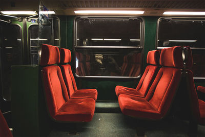 Empty seats in train