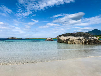 Scenic view of sea against sky - lofoten norway 