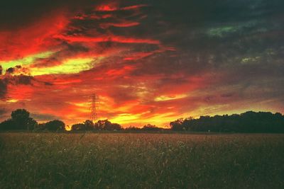 Dramatic sky over landscape