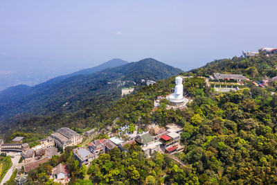 High angle view of townscape against sky