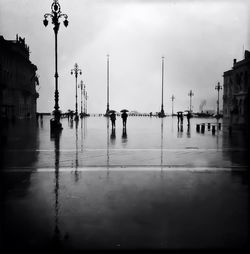 Reflection of buildings in water