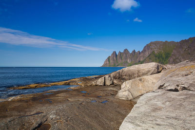 On the amazing coast on senja island,norway