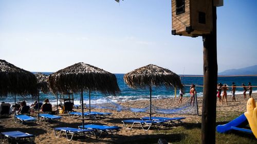 Tourists enjoying at beach