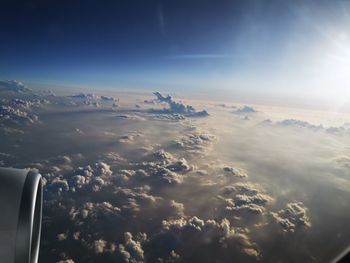 Aerial view of cloudscape seen from airplane
