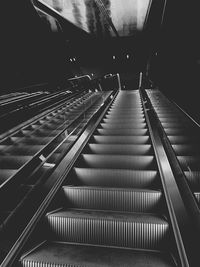 High angle view of escalator