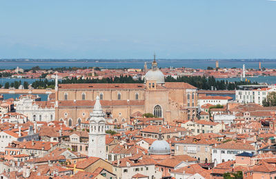 High angle view of city