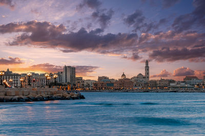 Panoramic view of bari, southern italy, the region of puglia. basilica san nicola in the background.