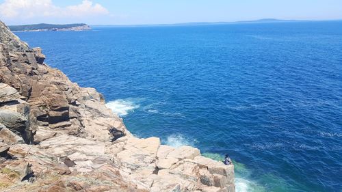 High angle view of sea against sky