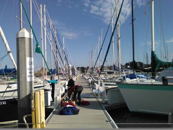 Boats in harbor