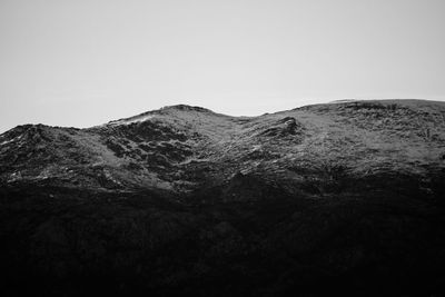 Close-up of mountain against clear sky