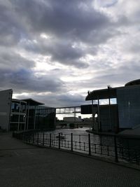 View of buildings against cloudy sky