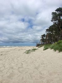 Scenic view of beach against sky