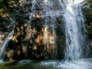 Scenic view of waterfall