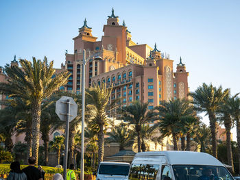 Palm trees and buildings against sky