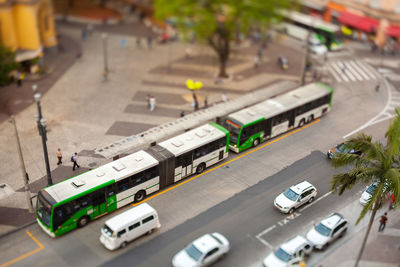 High angle view of traffic on road