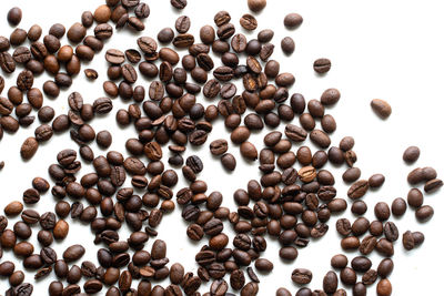 High angle view of coffee beans