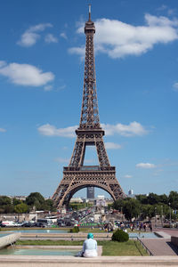 View of tower against cloudy sky