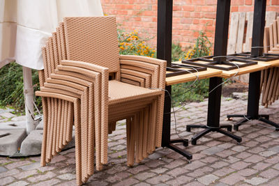 Chairs and table in porch