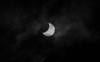Low angle view of moon in sky