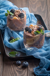 Close-up of dessert on table