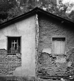 Closed door of house