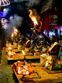 Group of people at night