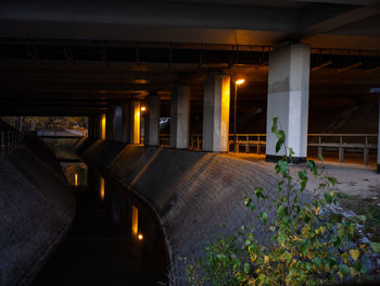 View of illuminated bridge at night